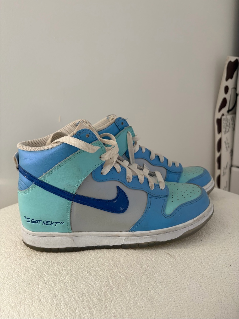 Nike High-Top Sneakers in Aqua, Light Blue & Navy